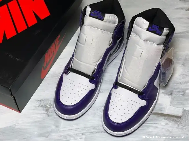 Official Maikesneakers Jordan 1 Air Court 555088-500 OG Purple High 0404